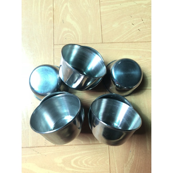 5 Khuôn bánh bò inox tròn 4cmx2.5cm  có thể dùng làm khuôn rau câu khuôn thạch khuôn đong sương bánh da lợn
