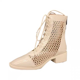(Order) Boots lưới phối da bóng Quảng Châu cao cấp