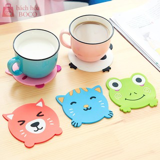 Đế lót ly nhựa hình thú dễ thương