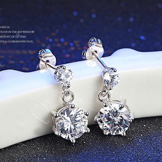 Bông Tai Bạc 925 -30% Đính Đá Sáng Lấp Lánh Dễ Thương Nhỏ Xinh Khuyên Tai Phong Cách Hàn Quốc