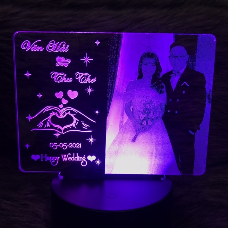 Đèn Led Khắc Hình Ảnh - Quà tặng Kỉ Niệm, Noel, 20/10, 8/3, Sinh Nhật, Bạn, Tri ân Thầy Cô