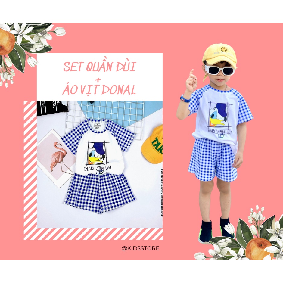 Set đồ bộ cộc tay cho bé vải cotton cao cấp họa tiết sọc in hình cho bé 2-8 tuổi và 9-15 tuổi