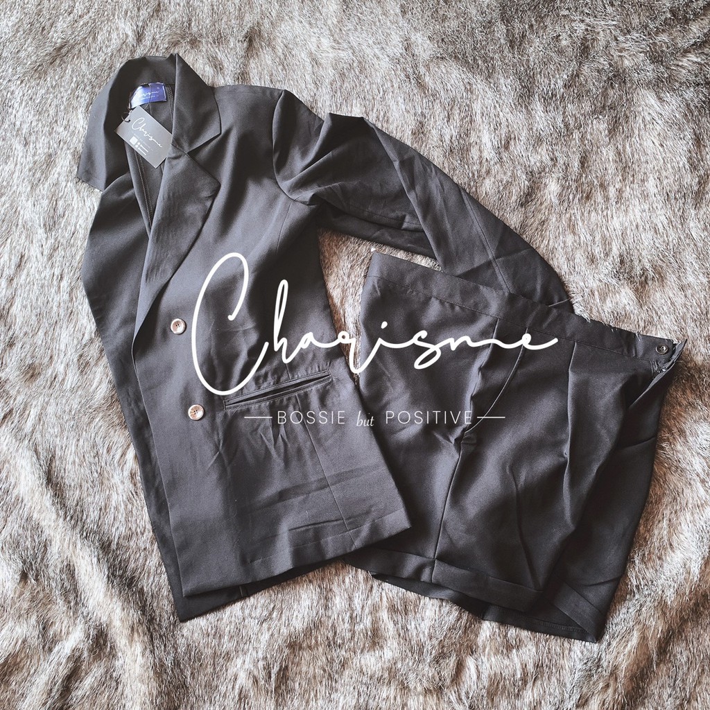 🔥 Bộ Vest Blazer Nữ Đen Cao Cấp Charisme | Có size lớn | May size theo yêu cầu | BigBuy360 - bigbuy360.vn