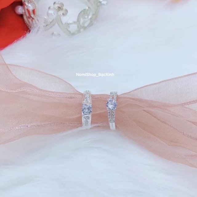 Nhẫn Đôi thiết kế mới nhất, Nam nữ đeo đều rất phong cách  Mainomi Shop Bạc Xinh