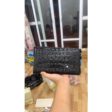 Ví Cầm Tay Clutch Nam Cao Cấp Da VÂN CÁ SẤU Mềm Đẹp Nhiều Ngăn đựng Điện Thoại Tiền Siêu Tiện Dụng