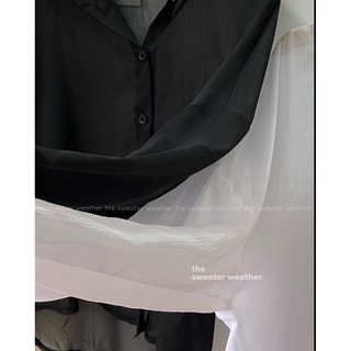 Sơ mi voan mỏng xuyên thấu (kèm áo hai dây)