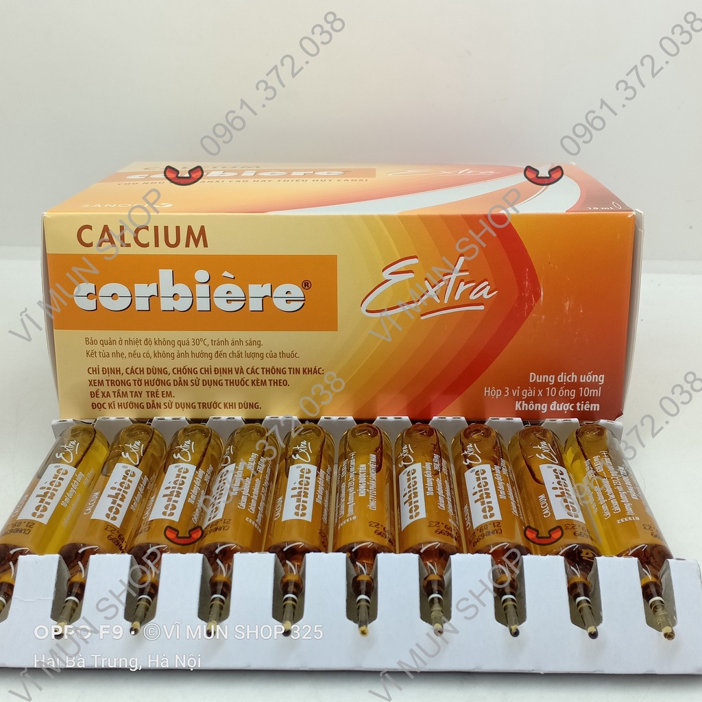 CALCIUM corbiere Extra hộp 30 ống 5ml và 10 ml - Bổ sung canxi trong hỗ trợ phòng ngừa loãng xương cho mọi lứa tuổi