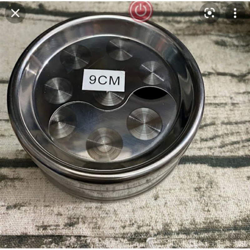#Siêu nhỏ gọn# Gạt tàn inox nắp xoay 9cm -11cm, inox bền đẹp, chống cháy, không han gỉ-mở nắp vệ sinh dễ dàng (ảnh thật)