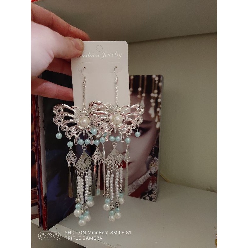 Đủ màu khuyên tai bông tai cổ trang hầu đồng mẫu lớn