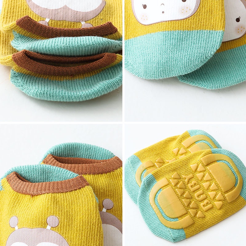 Vớ Cotton Đế Mềm Chống Trượt In Họa Tiết Động Vật Hoạt Hình Dễ Thương Thời Trang Thu Đông Cho Bé
