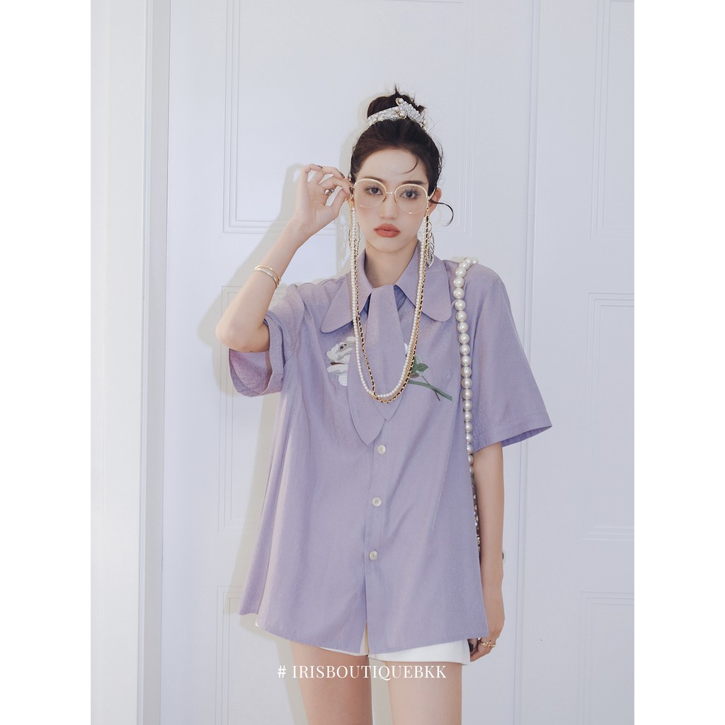 Iris Boutique IS137 22/SS lavender shirt - Áo sơ mi