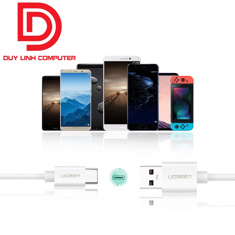 Cáp USB Type C to USB 2.0 hỗ trợ sạc 5A Ugreen 40888 dài 1m chính hãng