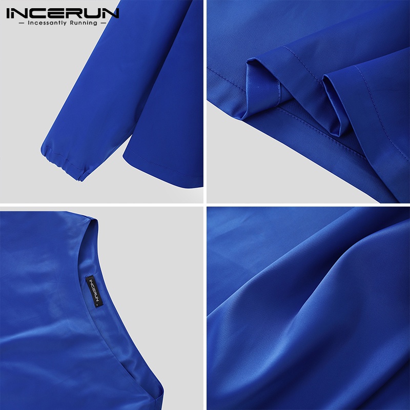 Áo INCERUN tay dài lệch vai thời trang 2 màu tùy chọn dành cho bạn nam