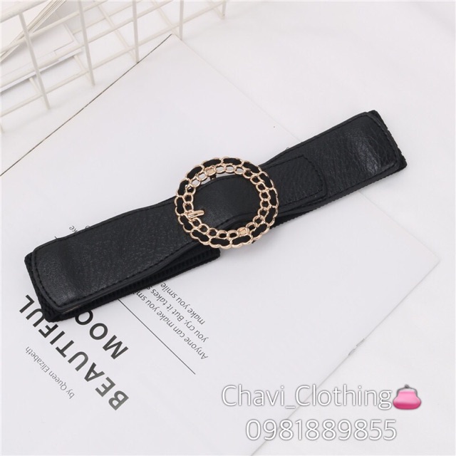 Đai váy bản 4cm sang chảnh mạ đồng vàng óng