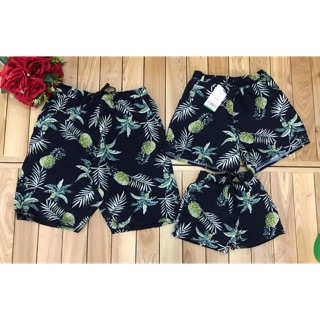 Quần đi biển gia đình màu than