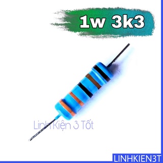 ( Túi 10 con ) Điện Trở 1W 1% 3k3 ohm chân đồng