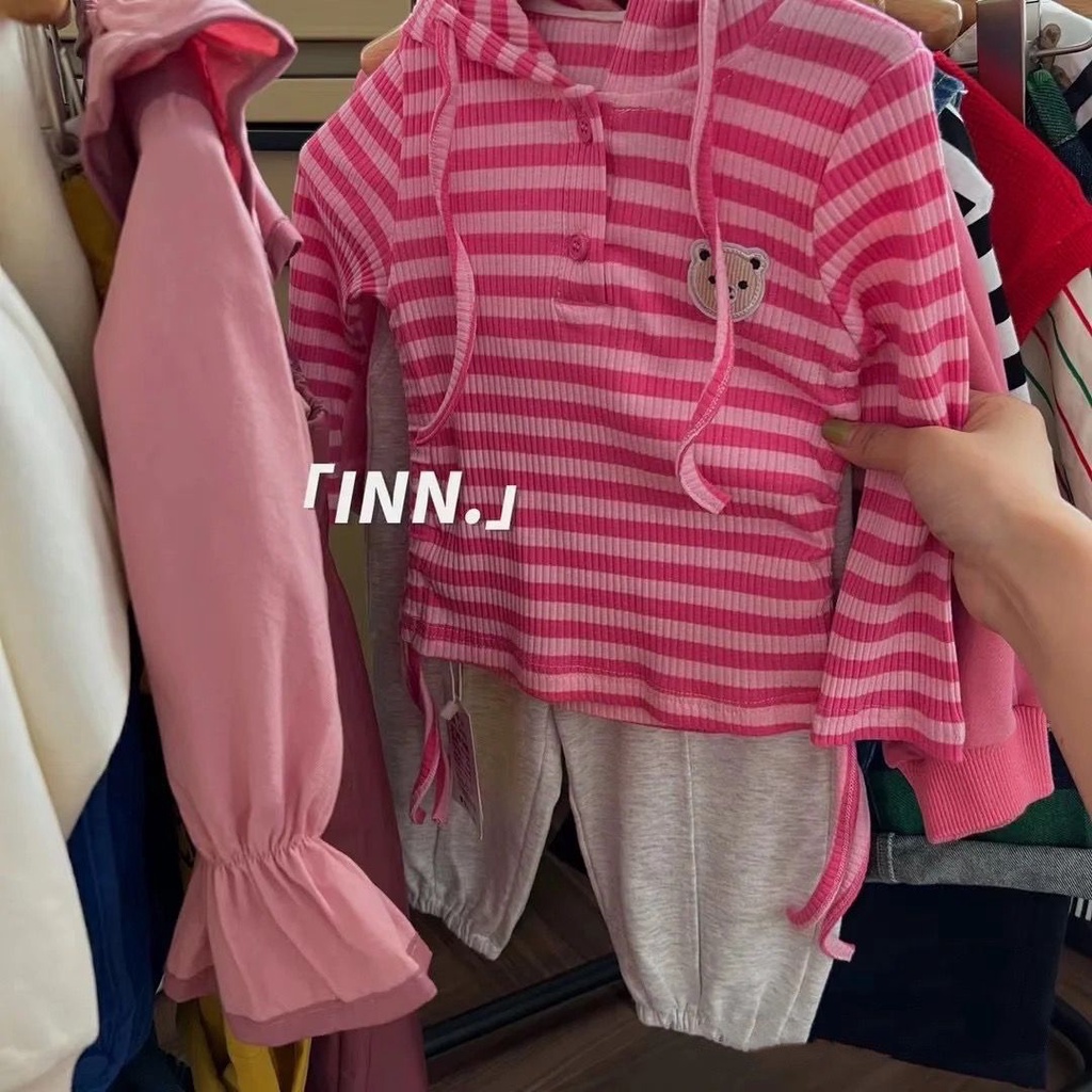 [Babycat] Hàng Có Sẵn Áo Khoác Cardigan Kẻ Sọc Phong Cách Hàn Quốc Nhật Bản Mới 2022 Thoải Mái Dễ Phối Đồ Cho Trẻ Mẫu Giáo