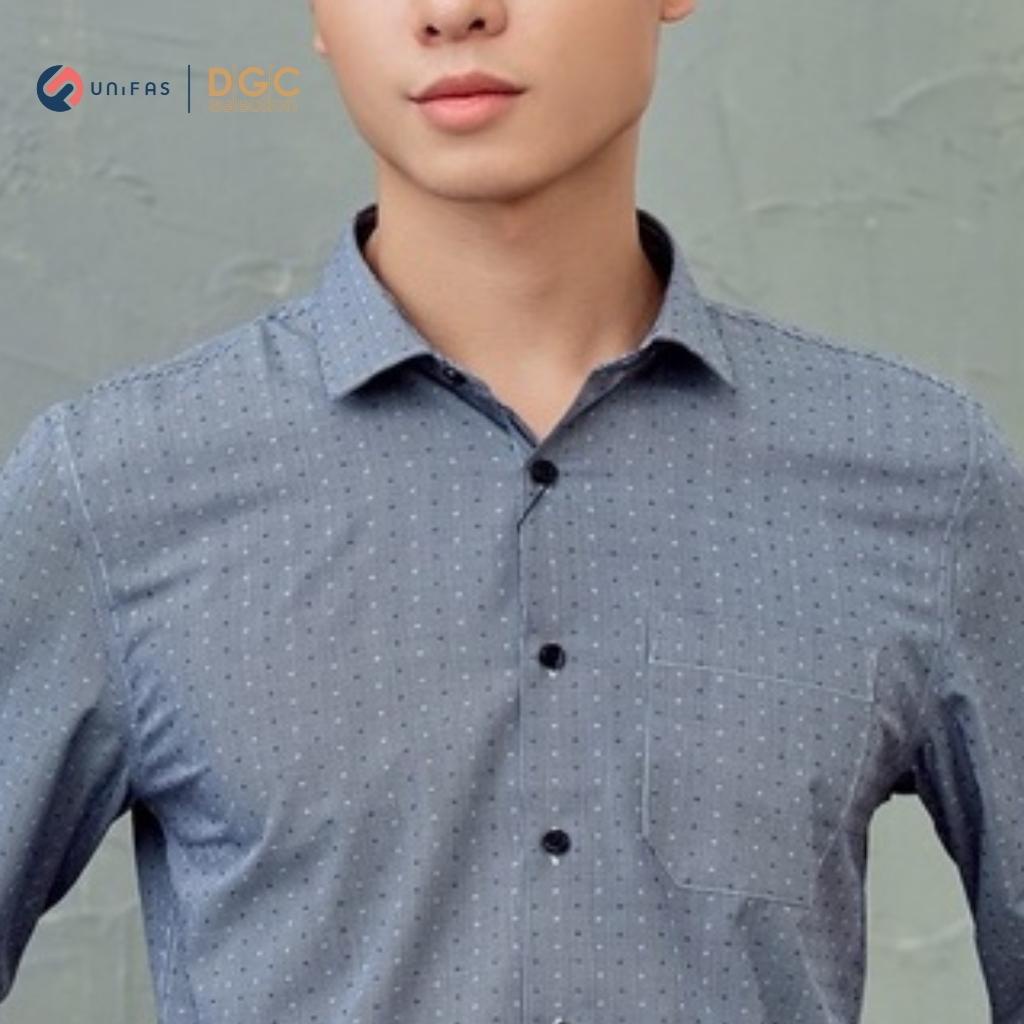 Áo sơ mi nam dài tay DGCs dáng suông họa tiết hiện đại, chất vải ít nhăn thoáng mát thấm hút tốt SASDBB03M