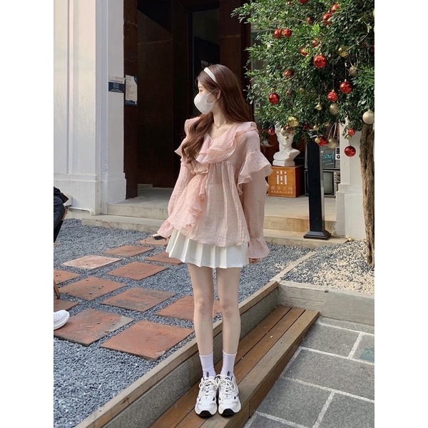 Áo tiểu thư công chúa dáng rộng tay dài