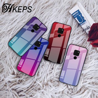Ốp lưng Silicon mềm mặt kính cường lực màu Gardient chống sốc Huawei Honor 8x 10 lite Note10 Nova 3E 3i