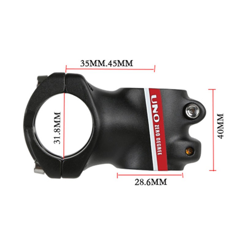 UNO Alloy 0 Degree AM Mountain Bicycle Stem CNC Machined Road Bike Stem 1-1/8Inch 31.8 x 35mm