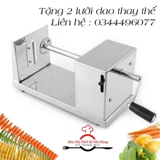 Máy cắt khoai tây lốc xoáy tiện lợi- máy cắt khoai tây, dưa chuột, cà rốt ,... (tặng 2 lưỡi dao)