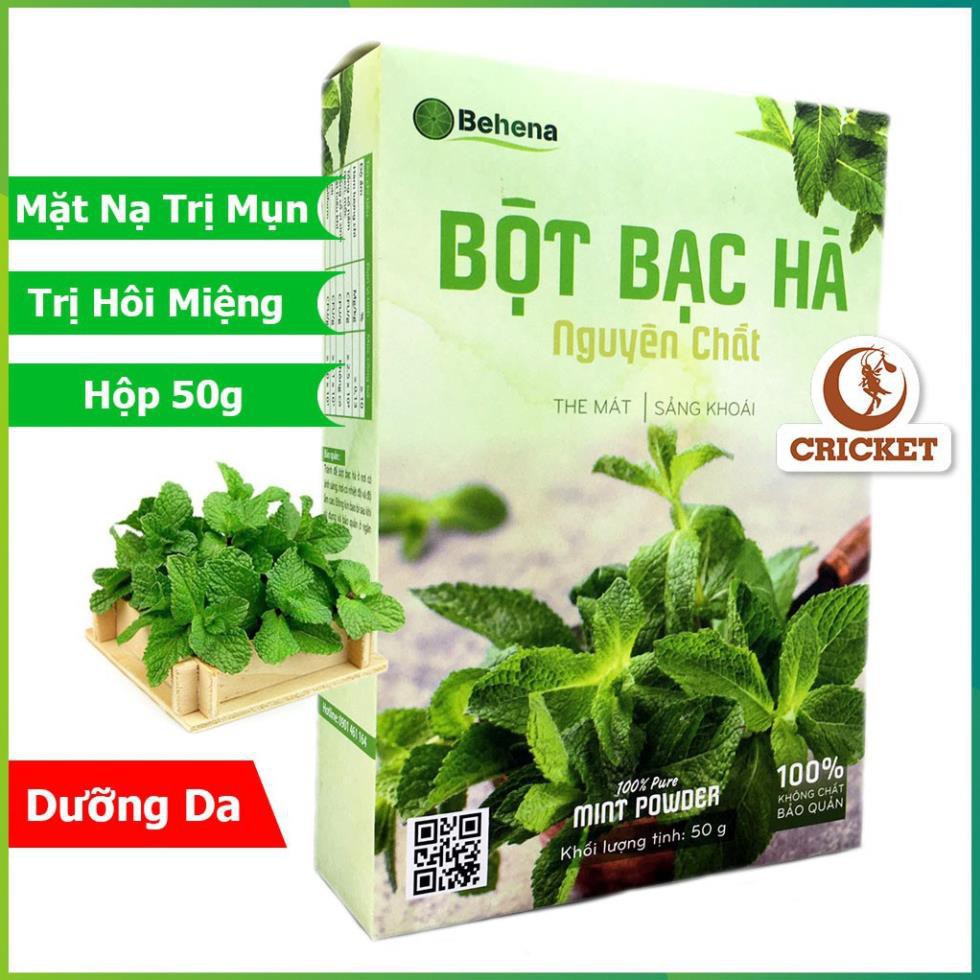 Bột Bạc Hà Nguyên Chất Behena The Mát Sản Khoái Trị Mụn Làm Đẹp Da - Hộp 50g [Helifood]