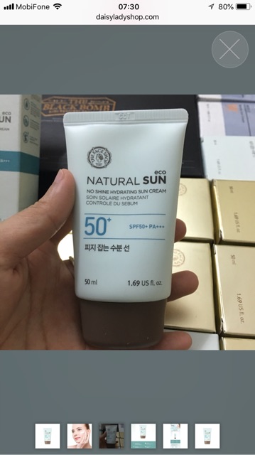 Kem chống nắng Natural Sun Eco No Shine Hydrating Sun Cream SPF50 PA+++