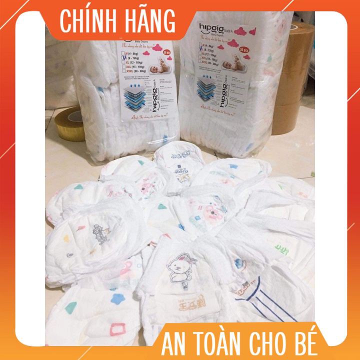 [Hàng Loại 1] Tã/Bỉm Quần HIPGIG Không Bo Mông, Chất Giấy Mềm Mịn, Thấm Hút Tốt - Size L đến 3XL