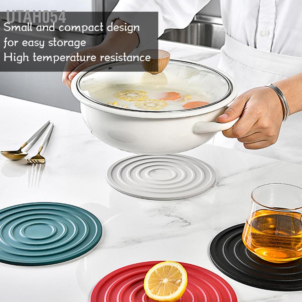 🌈Hàng Sẵn Lót Nồi Silicon Chống Nóng Chịu Nhiệt Lớp silicone chịu nhiệt Thiết kế dày tròn Placemat cho nhà bếp