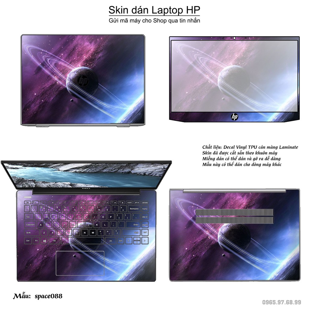 Skin dán Laptop HP in hình không gian nhiều mẫu 15 (inbox mã máy cho Shop)