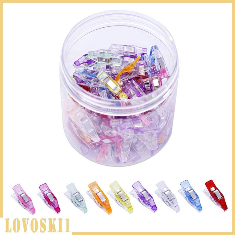 [LOVOSKI1]100Pcs Wonder Clips Craft Clamps for Crochet Knitting Quilting Binding Tool