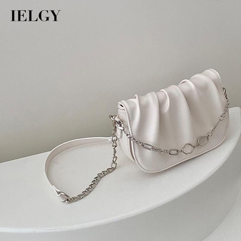 Túi đeo chéo IELGY hình đám mây phối dây xích thời trang cho nữ màu trắng / đen thích hợp dạo phố