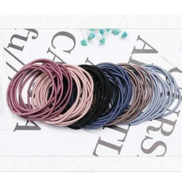 Set 100 cái chun buộc tóc tặng kèm túi zip siêu xinh nhỏ gọn tiện lợi, chun buộc tóc