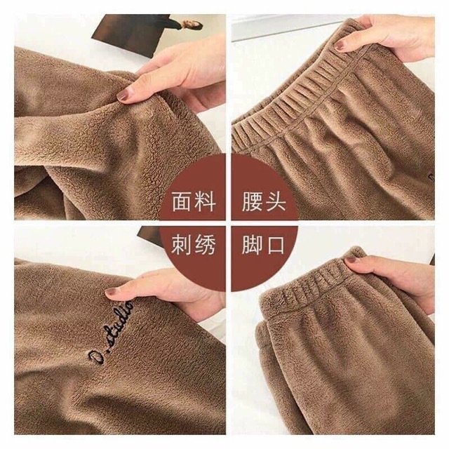 [Nhập mã WA12150 giảm 20k đơn 150k]-Quần nhung lông D. Studio siêu ấm loại 1 hót hít | BigBuy360 - bigbuy360.vn