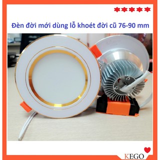 [LỖ KHOÉT 75-->90 mm] Đèn Led Âm Trần 3 chế độ màu dùng thay thế cho các đèn thế hệ cũ