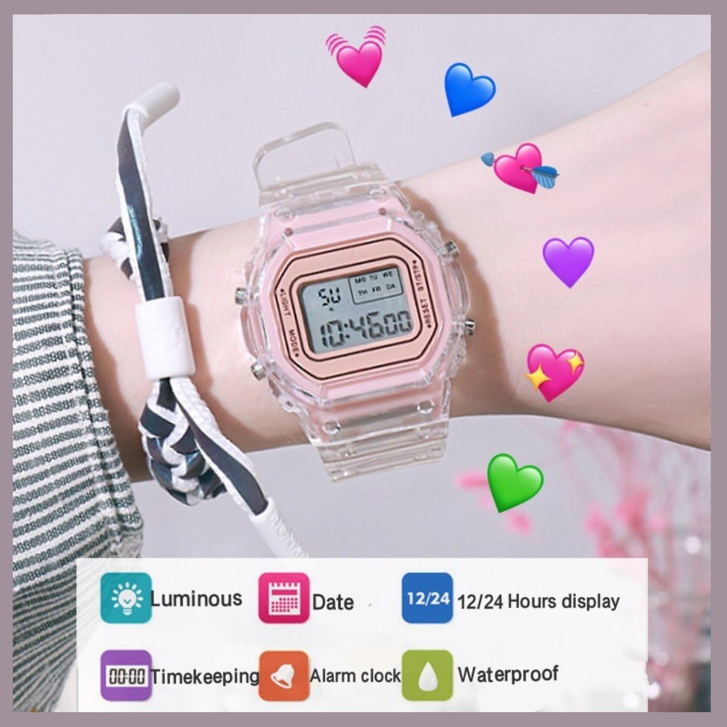 Đồng hồ điện tử đeo tay phát quang chống thấm nước phong cách hàn quốc thời trang dễ thương | BigBuy360 - bigbuy360.vn