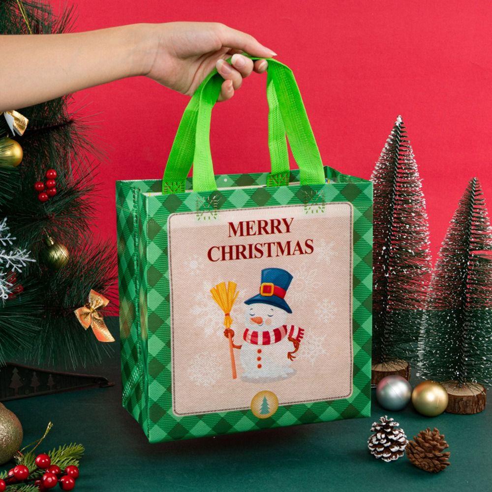 Túi Tote Bằng Vải Không Dệt Bền Bỉ Dùng Để Đựng Bánh Quy / Tuần Lộc / Ông Già Noel / Người Tuyết