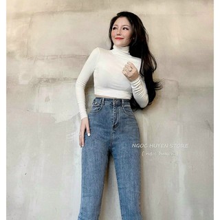 freeship quần jeans nữ cạp cao 3 khuy mẫu mới mẫu mới