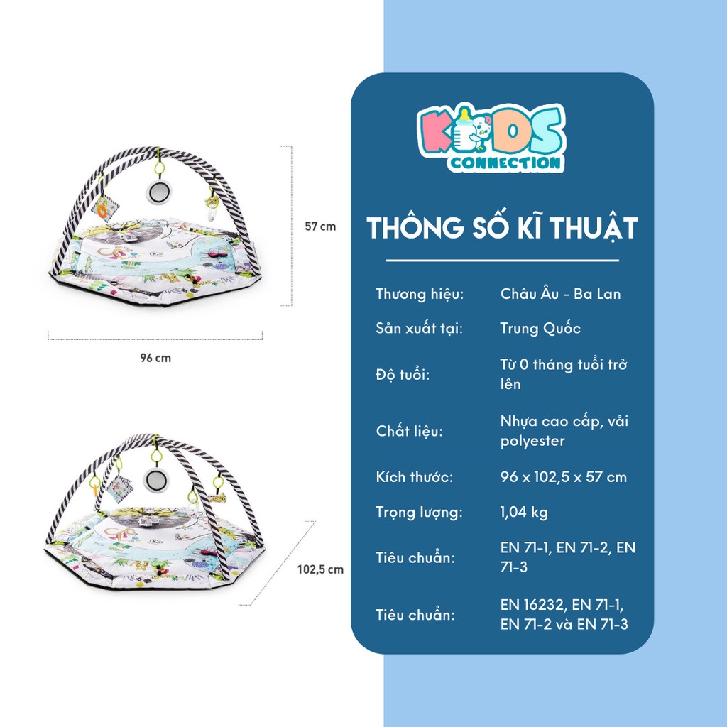 Thảm chơi thông minh Smart Play Kinderkraft kích thích giác quan, vận động phát triển cho bé
