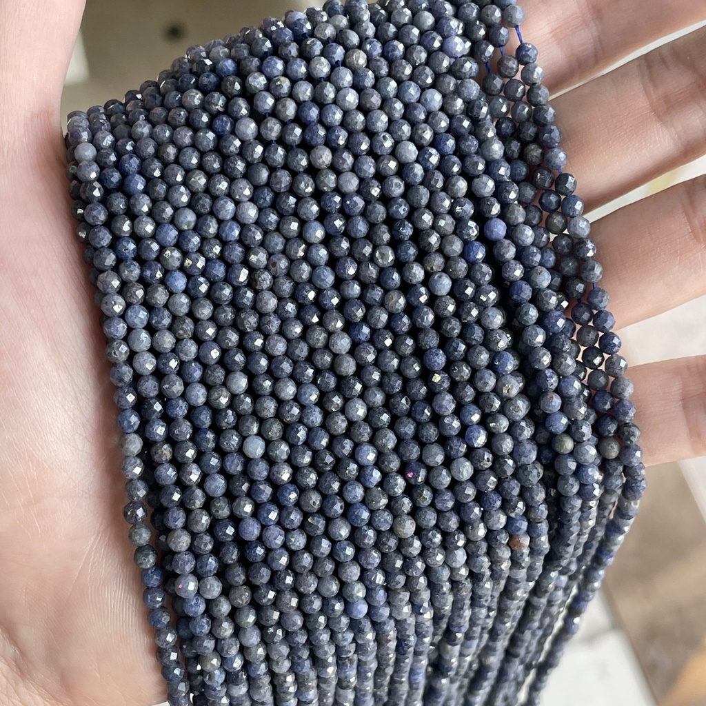 Hạt Đá Tự Nhiên Sapphire 3 Mm Cắt Mặt Rời Đốt Xanh Hạt Sapphire Để Làm Đồ Trang Sức
