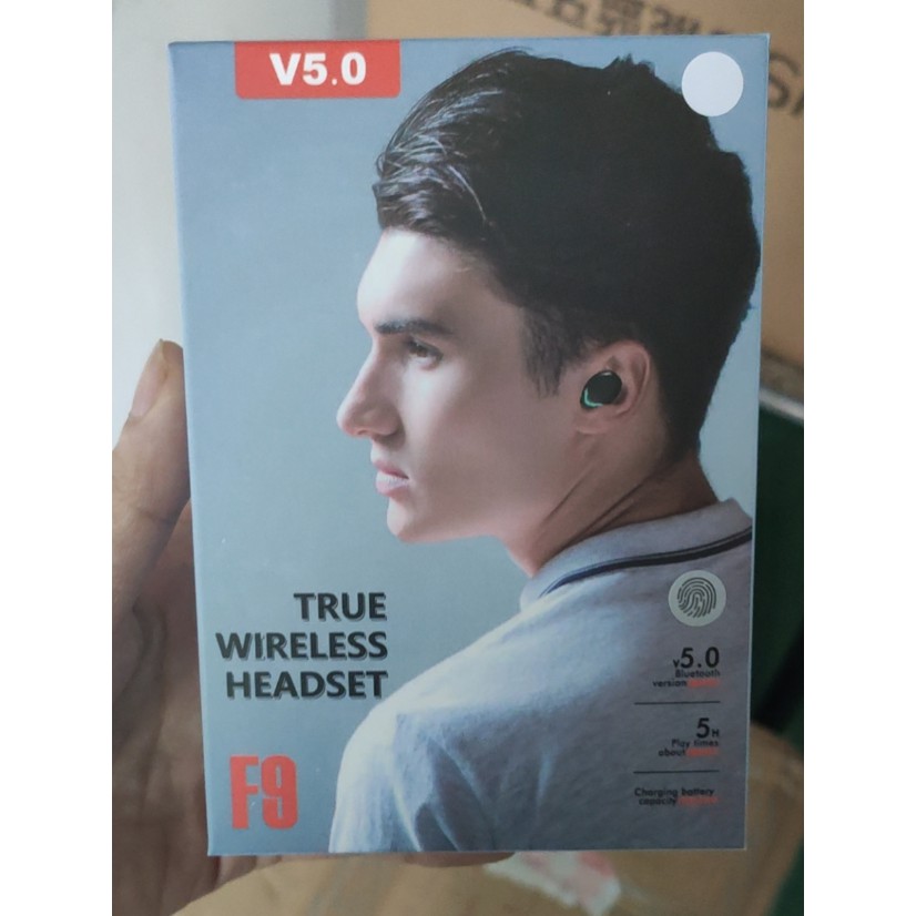 Tai Nghe Bluetooth Mini Không Dây F9 V5.0 Nhét Tai Chống Nước Chống Ồn Bass Trầm [BH 1 Đổi 1]