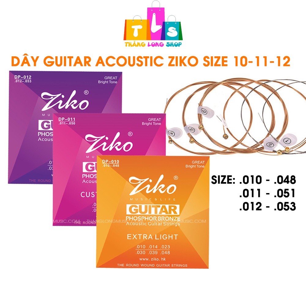 Dây Guitar Acoustic Phosphor Bronze Ziko DP-010, DP-011, DP-012