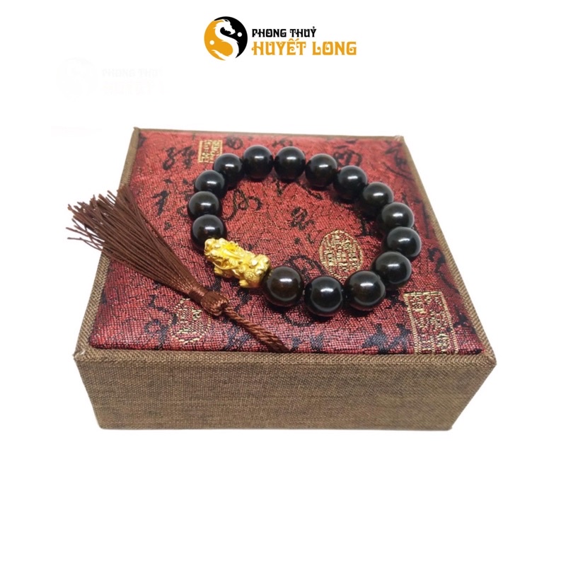 Vòng Tay Gỗ Mun Sừng Mix Tỳ Hưu, Vòng Tay Phong Thủy Nam Nữ