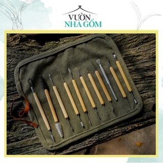 Set 11 dụng cụ làm gốm chuyên nghiệp, điêu khắc, làm đất sét, Dụng cụ đa năng, làm gốm- Vườn Nhà GỐm