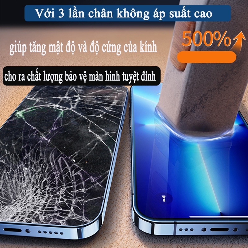 Kính cường lực Iphone 11 / 12 / 13/ 14 Pro, Pro Max chính hãng  khung dán tự động full màn hình