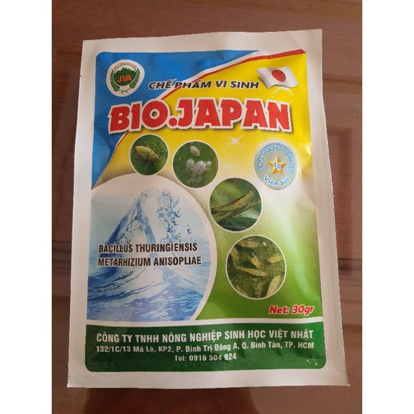 Chế Phẩm Sinh Học BIO-Japan gói 30g. Diệt côn trùng, Bọ trĩ, Nhện đỏ, Rệp sáp, Sâu rầy.
