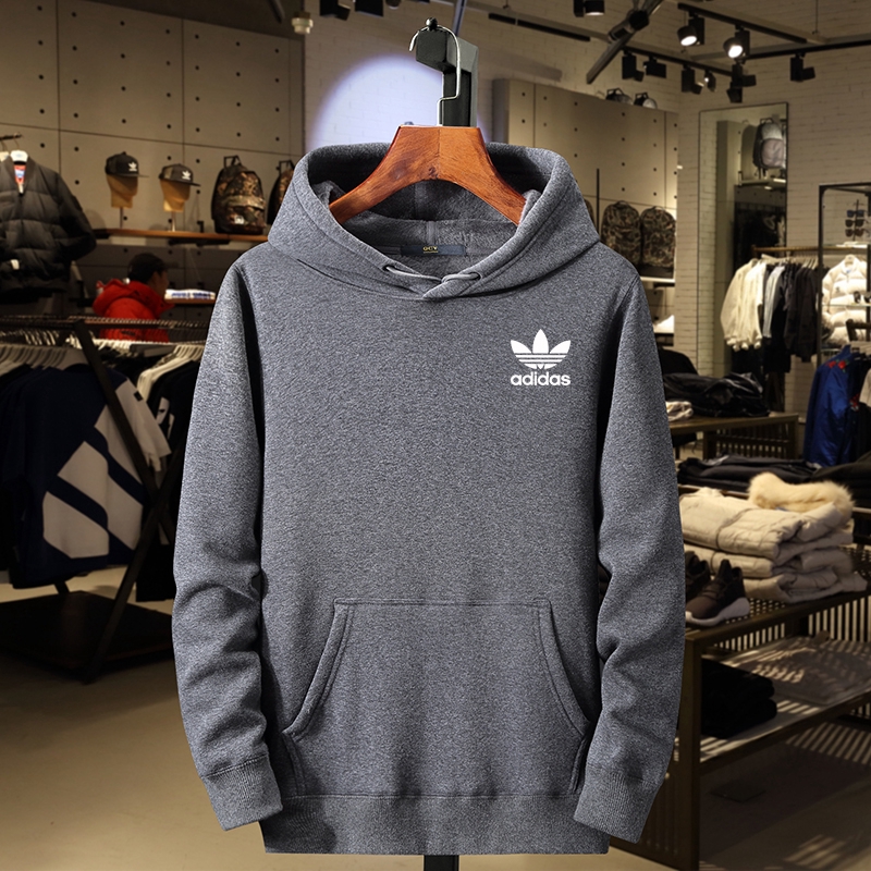 Adidas Spring Autumn Men Hooded Casual loose cotton youth  Printed Letters Long-sleeve Hooded Sweatshirt Korean version