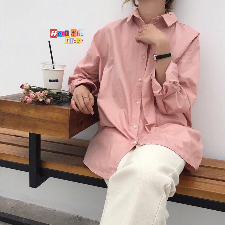 Áo Sơ Mi Trơn Dáng Rộng Tay Dài Màu Mới - Sơ Mi Tay Dài Dáng Rộng Unisex - MM | BigBuy360 - bigbuy360.vn