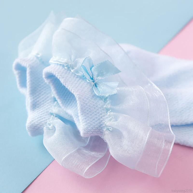 Vớ có vải ren nhún bèo dành cho bé gái